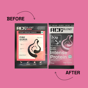 Ace Blend Intense 30G Plant Protein, No Added Sugar - Pink Guava/Chocolate Hazelnut  (5 Servings)