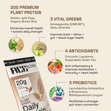Ace Blend Daily 20G Plant Protein, No Added Sugar - Raw Chocolate / Green Lemonade flavours (5 Servings)