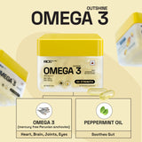 Ace Blend Outshine Omega 3 Fish Oil, (60 Softgels) -1650 Mg with 743 EPA & 528 DHA, No Fishy Burps