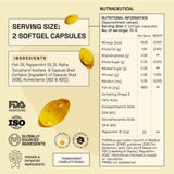 Ace Blend Outshine Omega 3 Fish Oil, (60 Softgels) -1650 Mg with 743 EPA & 528 DHA, No Fishy Burps