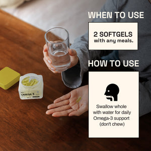 Ace Blend Outshine Omega 3 Fish Oil, (60 Softgels) -1650 Mg with 743 EPA & 528 DHA, No Fishy Burps