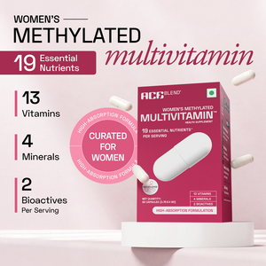 Ace Blend Methylated Multivitamin for Women, (60 Capsules) - Supports Immunity, Focus & Heart Health