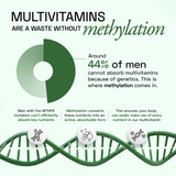 Ace Blend Methylated Multivitamin for Men, (60 Capsules) - Supports Immunity, Focus & Heart Health