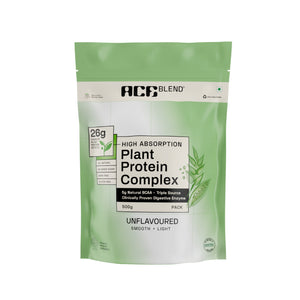 Ace Blend Unflavoured Plant Protein Triple Complex, 500 g - 26G Protein per Serving, Gut Friendly