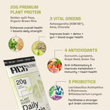 Ace Blend Daily 20G Plant Protein, No Added Sugar - Raw Chocolate / Green Lemonade flavours (5 Servings)