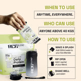 Ace Blend Daily 20G Plant Protein, No Added Sugar - Raw Chocolate / Green Lemonade flavours (5 Servings)